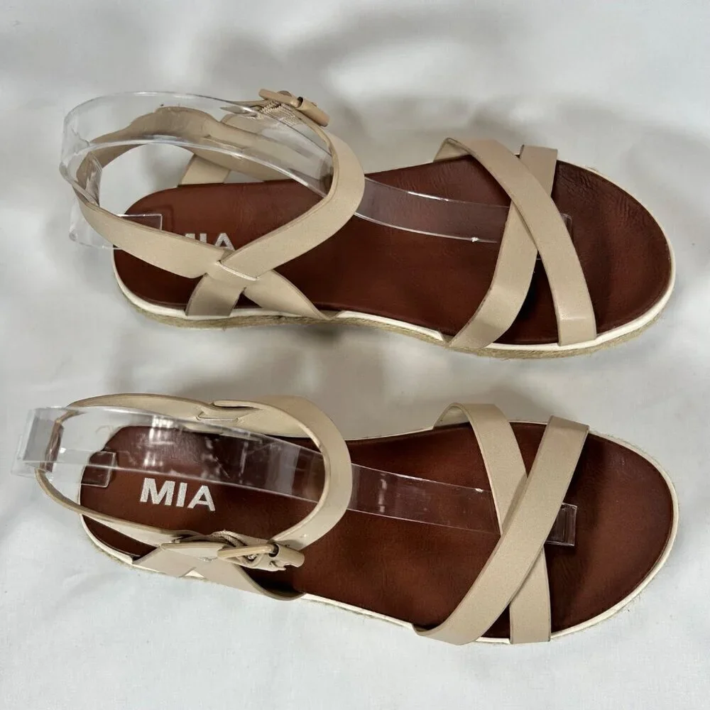 MIA Beige Platform Espadrille Sandals